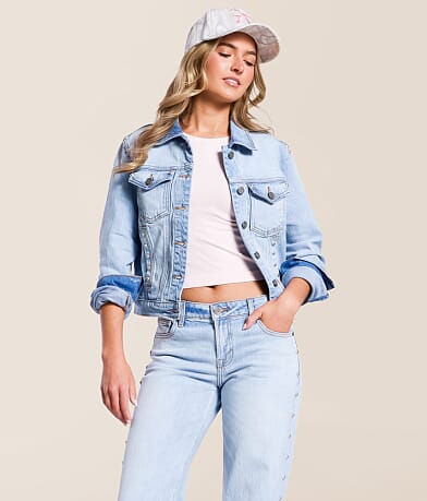 HIDDEN Studded Denim Stretch Jacket front view