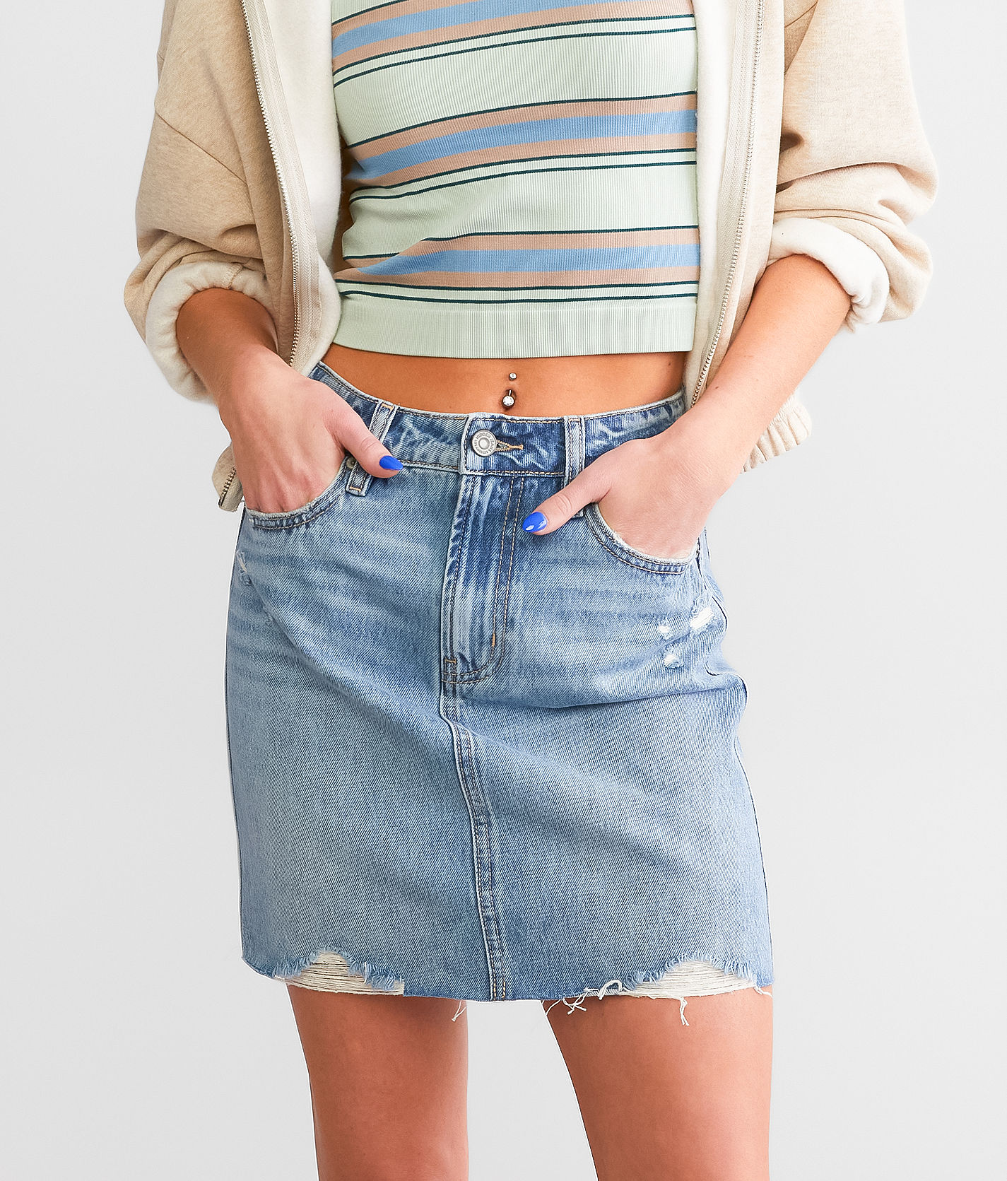 【PORTERNA】Fordy Denim Short Skirt STONE WASHED DENIM MINI SKIRT | Tom Ford Fashion