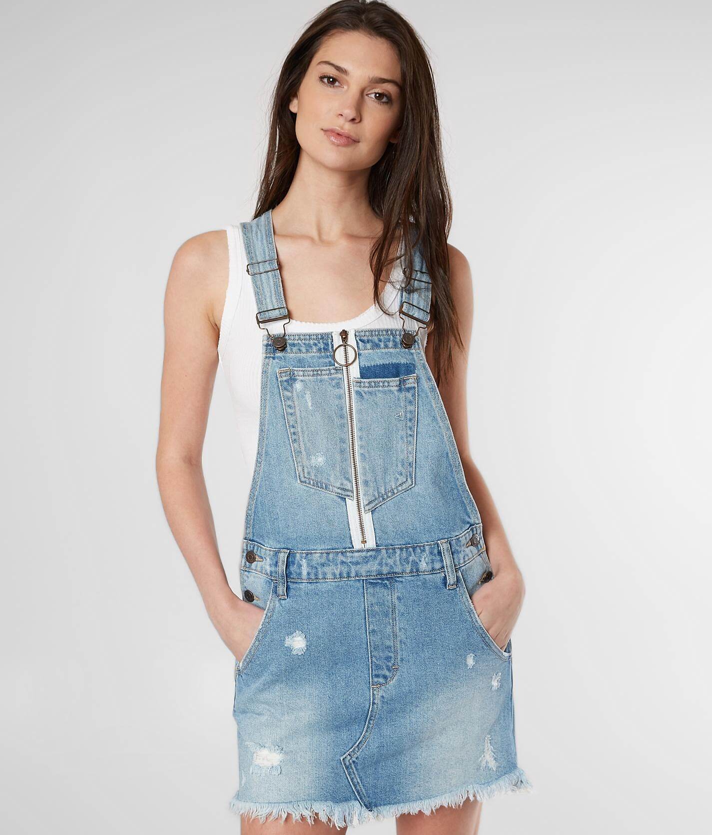 HIDDEN Pixie Denim Overall Skirt 