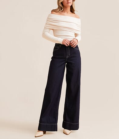 HIDDEN Nori Wide Leg Jean front view