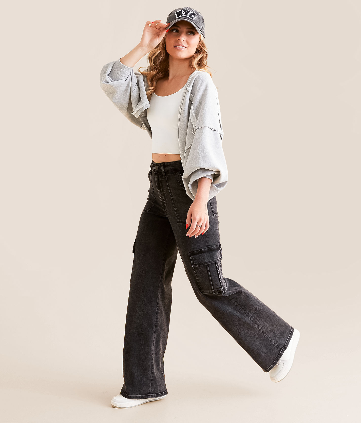HIDDEN Nori Cargo Wide Leg Stretch Jean - Women's Jeans in