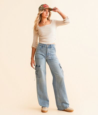 HIDDEN Logan Dad Cargo Stretch Jean front view