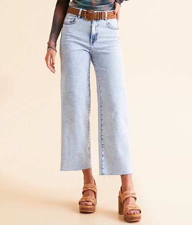 HIDDEN Nori Cropped Wide Leg Jean front view
