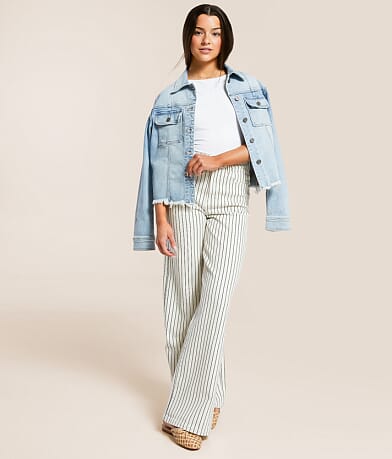 HIDDEN Nori Wide Leg Striped Stretch Jean misc detail 2 view
