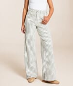 HIDDEN Nori Wide Leg Striped Stretch Jean - Women's Jeans in Navy