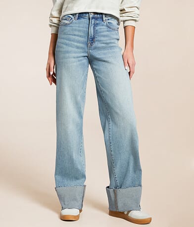 HIDDEN Logan Dad Cuffed Jean front view