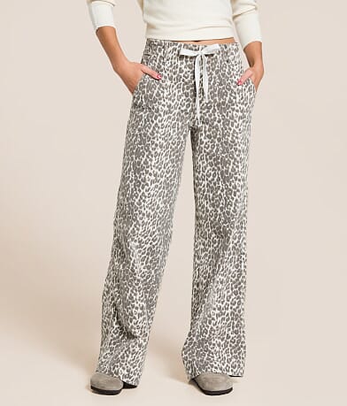HIDDEN Nori Leopard Wide Leg Stretch Jean front view