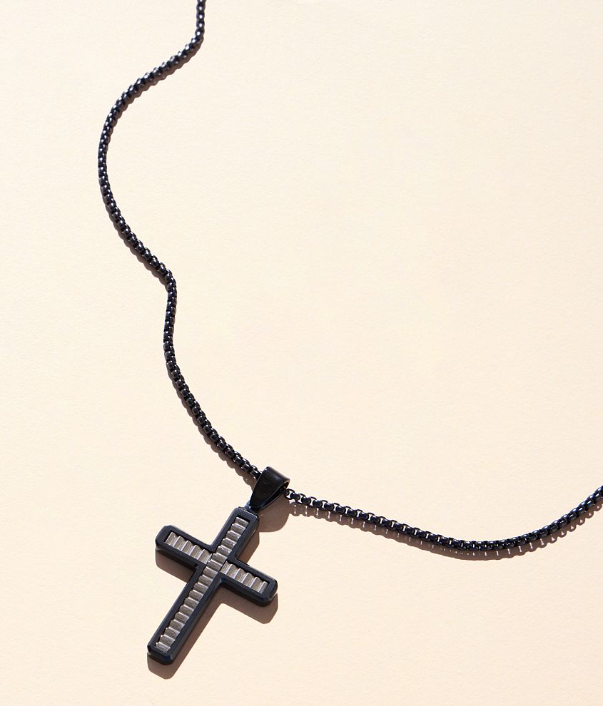 BKE Two Tone Cross 24" Necklace front view