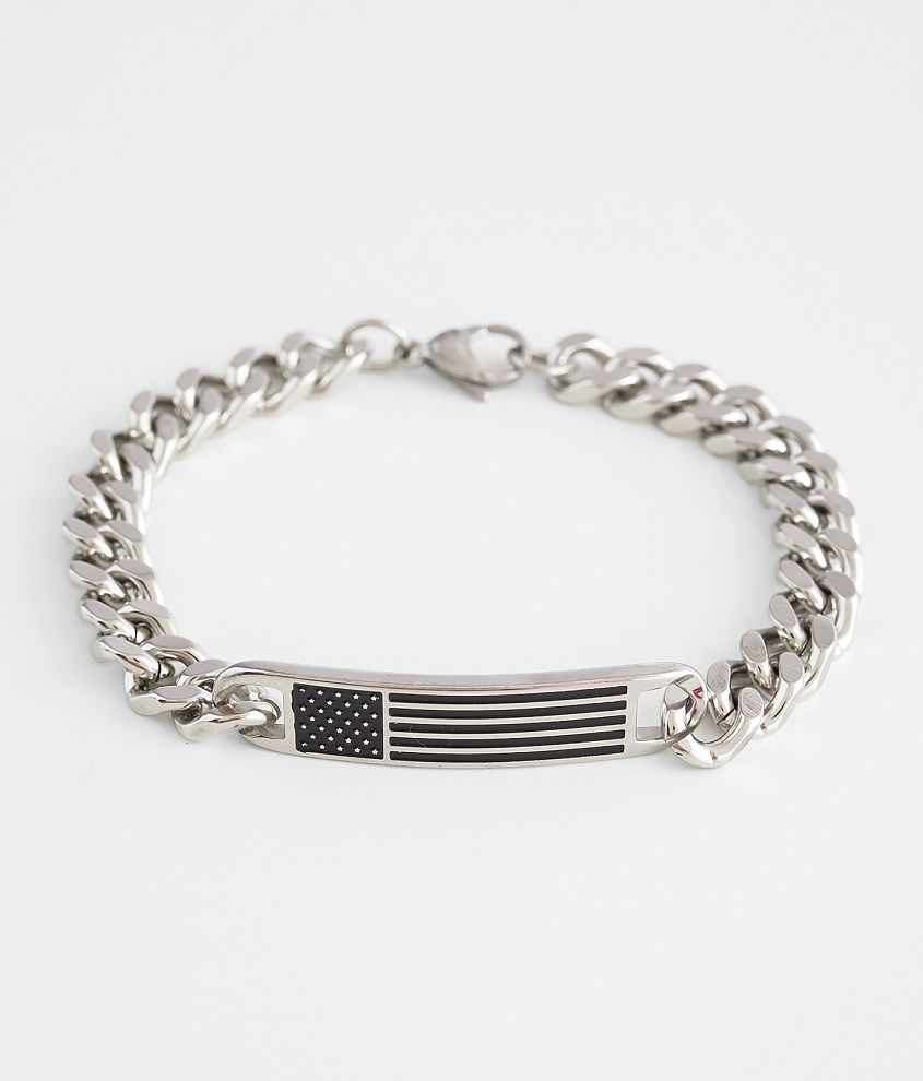 BKE American Flag Chain Bracelet front view