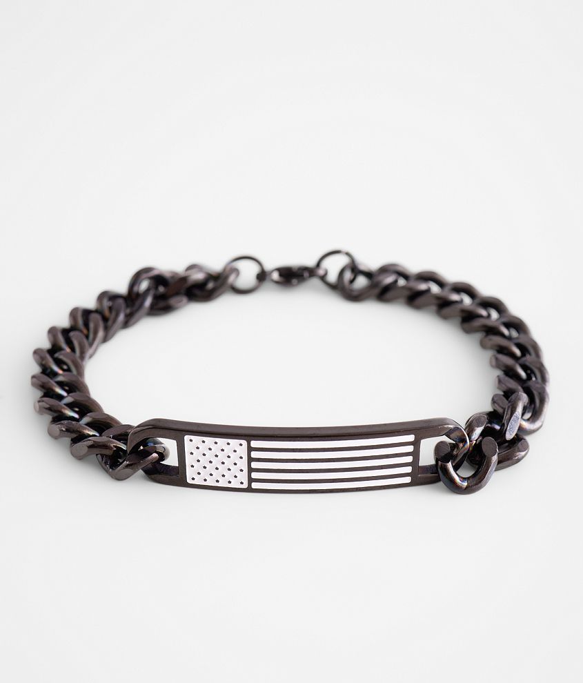 BKE American Flag Chain Bracelet front view