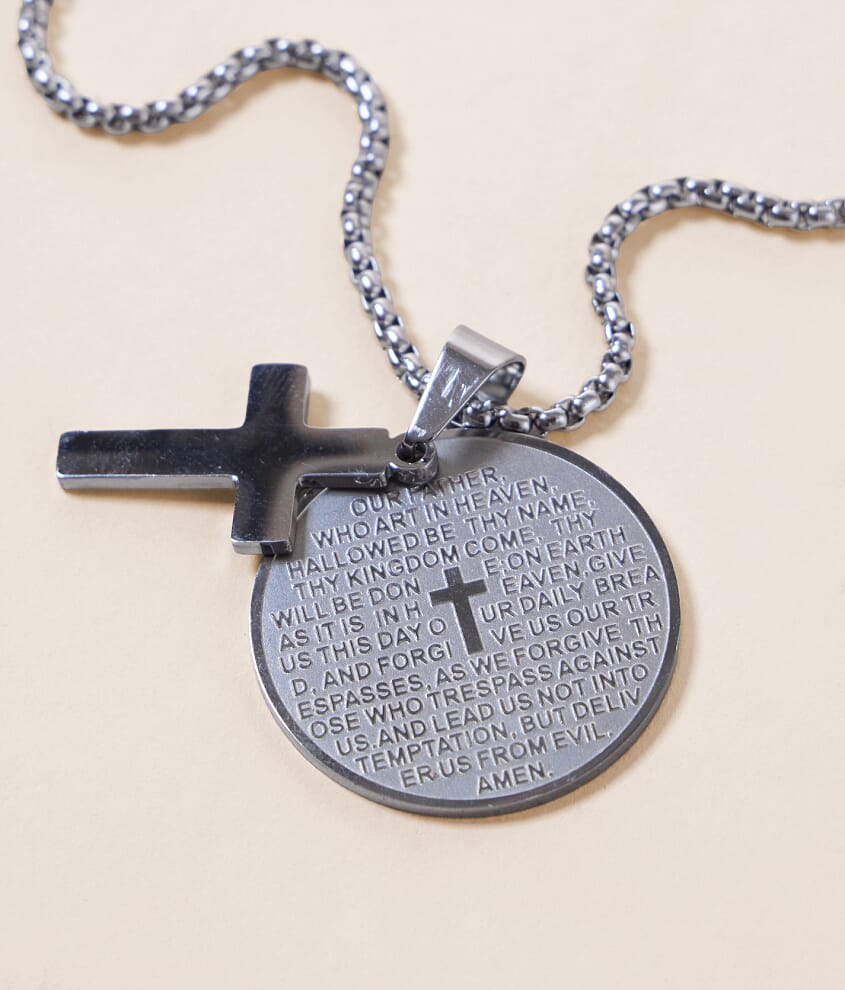 Lord's Prayer Cross 24" Necklace