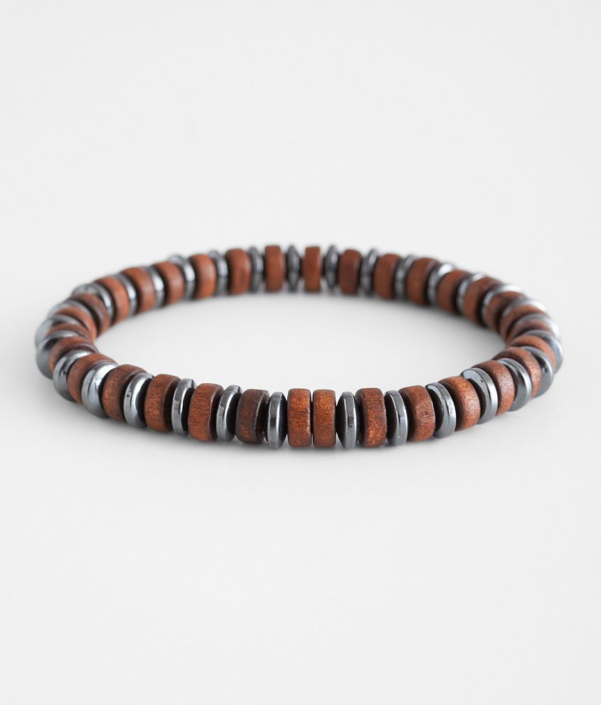 Men's Beaded Bracelet - Wood