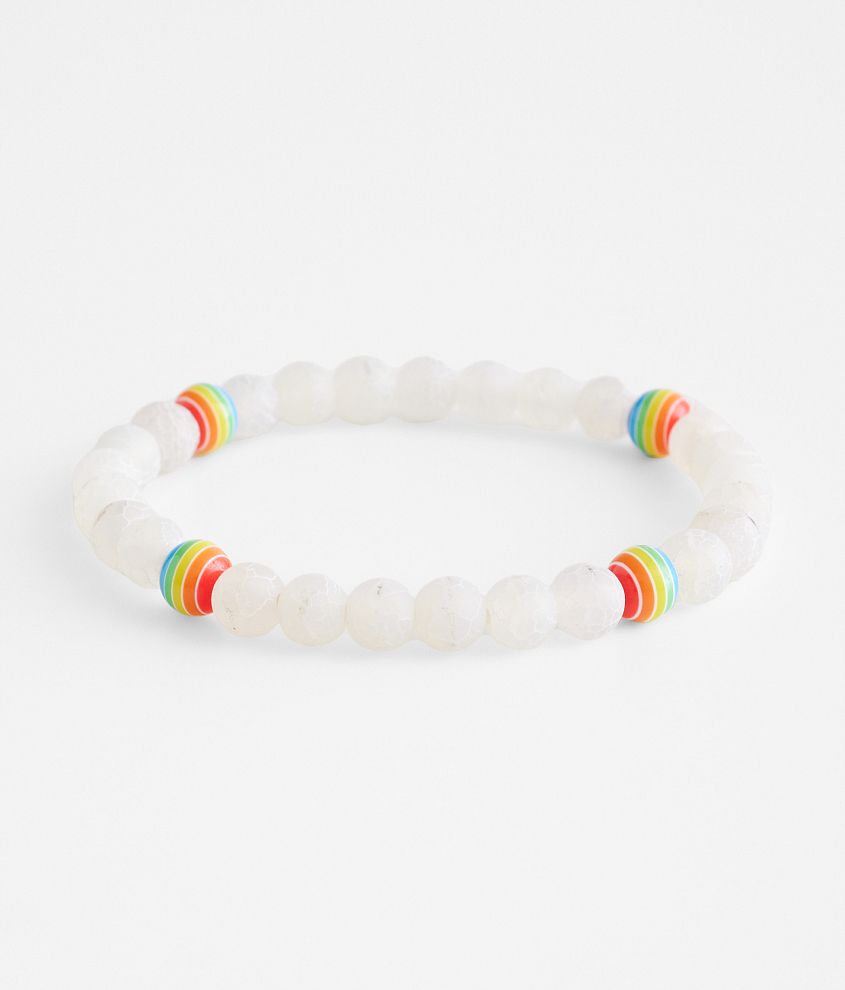 BKE Rainbow Bead Bracelet - Men's Jewelry in White