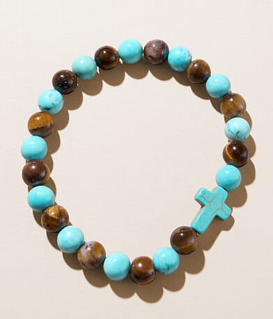 BKE Cross Beaded Bracelet front view