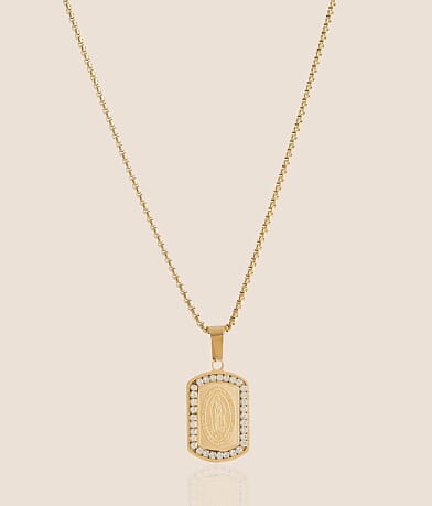 BKE Rhinestone Dog Tag 23" Necklace front view