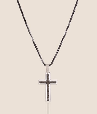 BKE Lord's Prayer Cross 23" Necklace front view