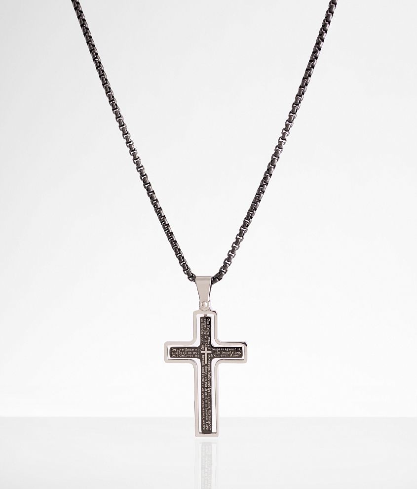 Lord's prayer cross necklace on sale mens