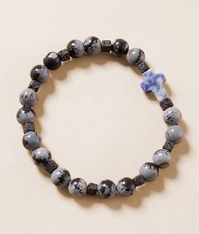 BKE Mixed Bead Cross Bracelet front view