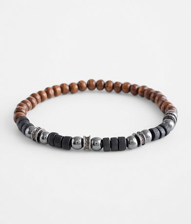 BKE Wood Bead Stretch Bracelet front view