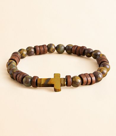 BKE Beaded Cross Bracelet front view