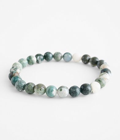 BKE Green Beaded Bracelet front view