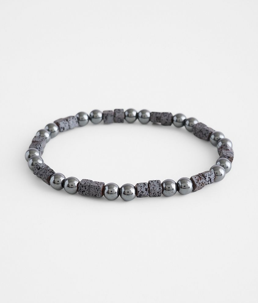 BKE Hematite Beaded Bracelet front view