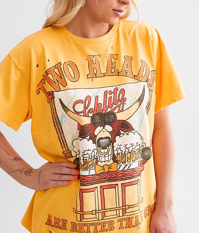 Goodie Two Sleeves Two Heads Shlitz&#174; Beer T-Shirt misc detail 1 view