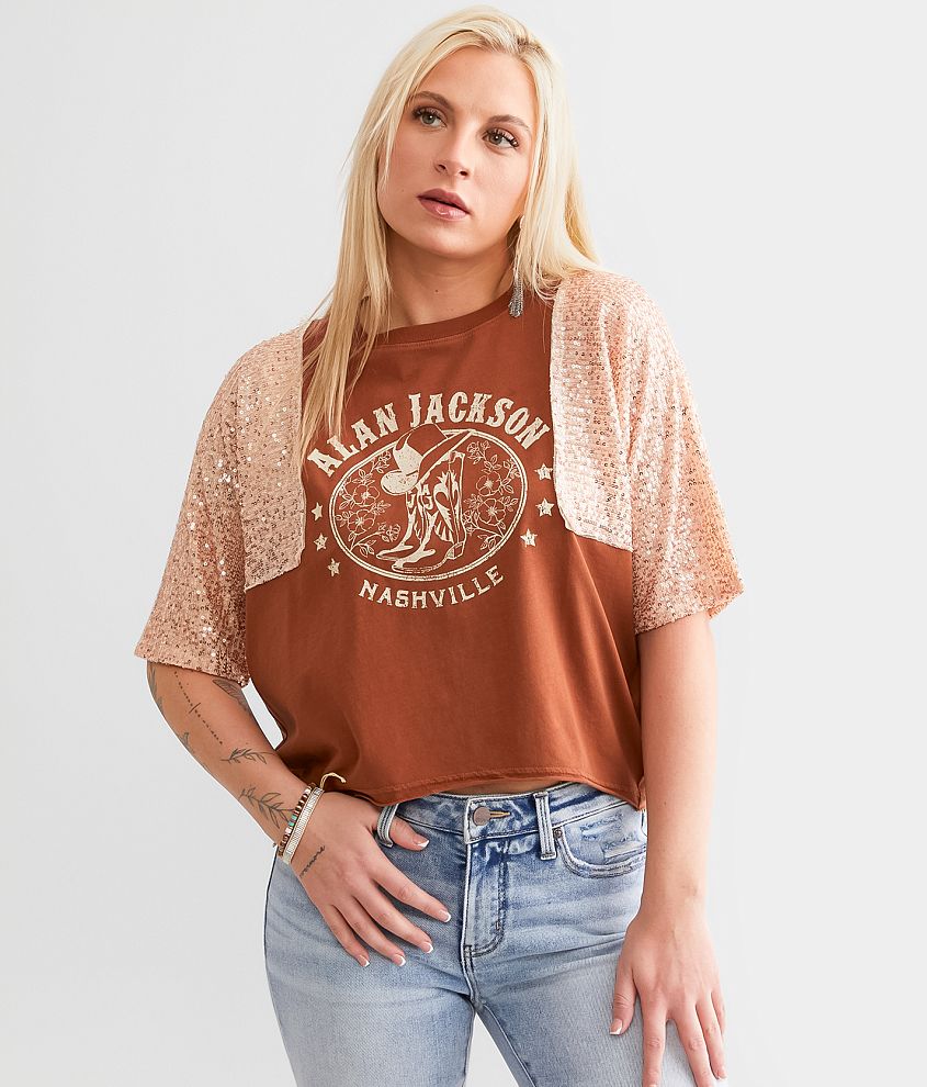 Goodie Two Sleeves Alan Jackson Nashville Cropped T-Shirt