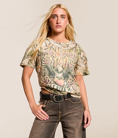 Goodie Two Sleeves Lynyrd Skynyrd Camo Band T-Shirt front view