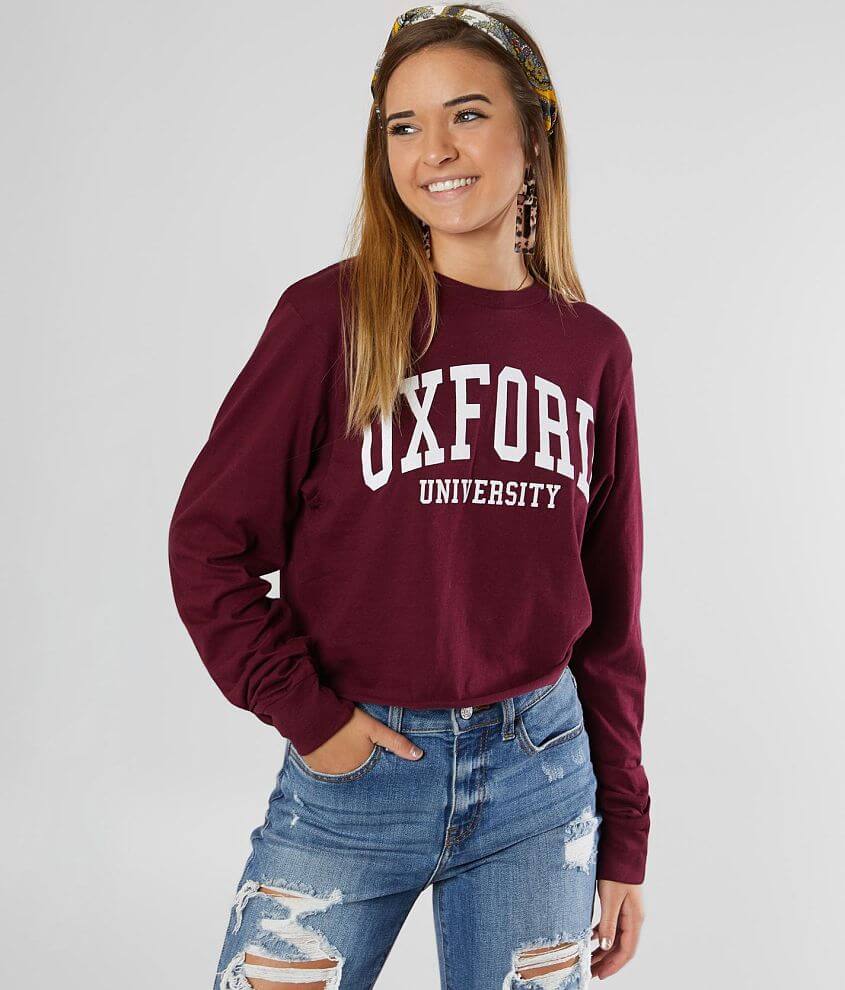 Oxford® University Cropped T-Shirt - Women's T-Shirts in Burgundy | Buckle