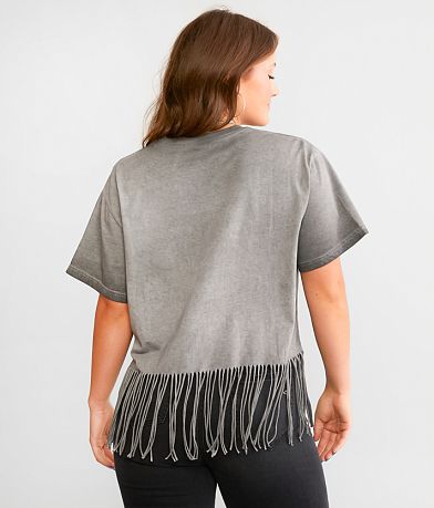 Goodie Two Sleeves Aerosmith Band Fringe T-Shirt BACK
