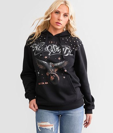 Goodie Two Sleeves Aerosmith Rivet Band Hooded Sweatshirt FULL_RIGHT_SIDE