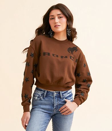 Goodie Two Sleeves Ford Bronco Cropped Pullover front view