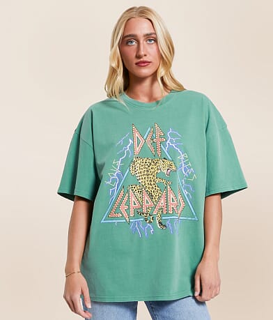 Goodie Two Sleeves Def Leppard Oversized Band T-Shirt front view