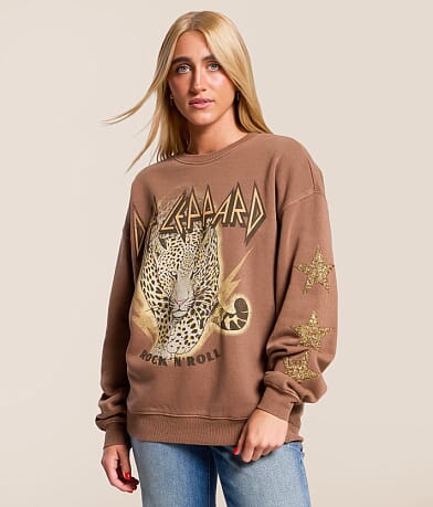 Goodie Two Sleeves Def Leppard Band Pullover front view