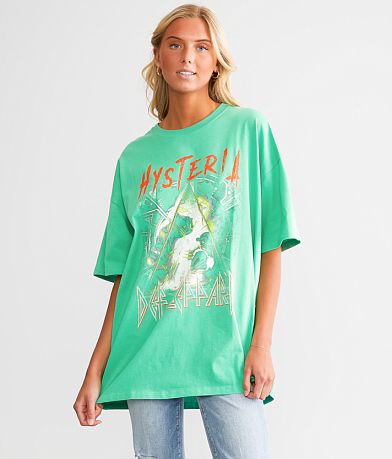 Goodie Two Sleeves Def Leppard Hysteria Band T-Shirt front view