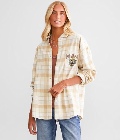  Def Leppard Band Flannel Shirt front view