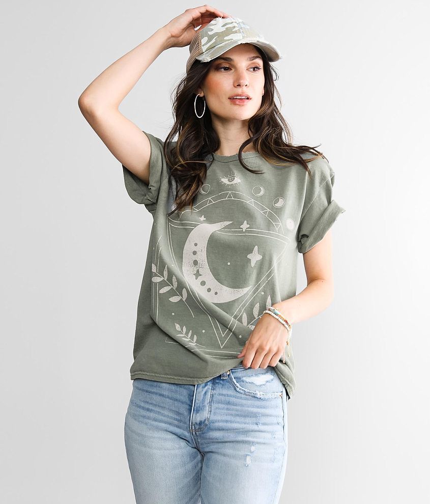 Goodie Two Sleeves Celestial Moon T-Shirt front view