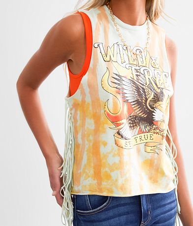 Goodie Two Sleeves Wild &amp; Free Fringe Tank Top misc detail 1 view