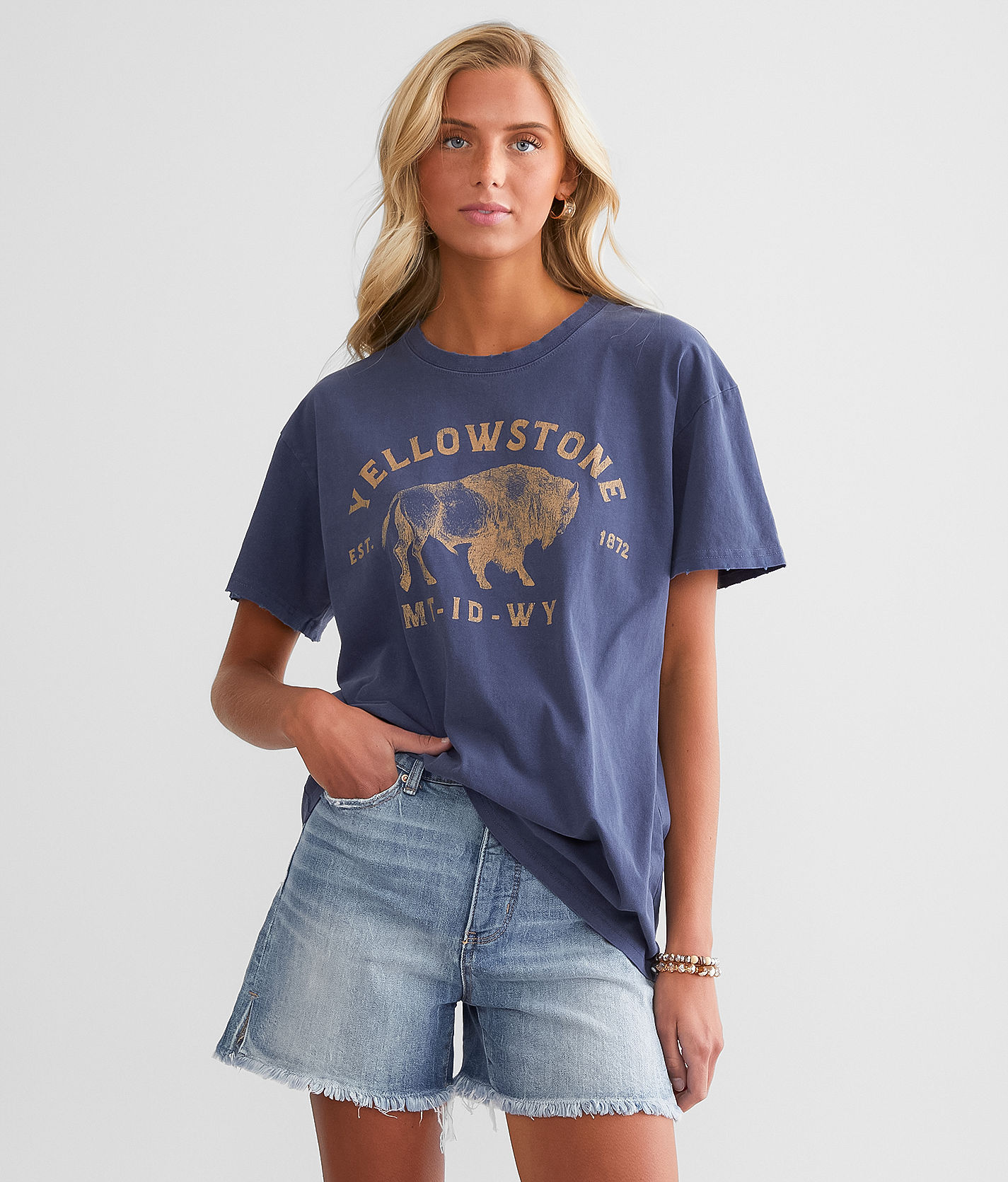 Women's Yellowstone Series Short Sleeve Graphic T-Shirt - Blue M