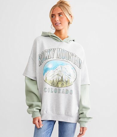 Goodie Two Sleeves Rocky Mountain Hooded Sweatshirt front view