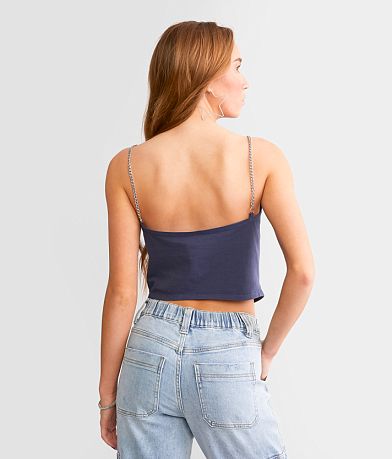 Goodie Two Sleeves American Metal Chain Strap Tank Top back view