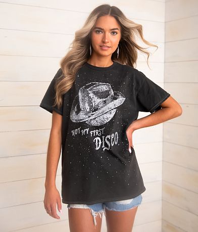 Sterling &amp; Stitch Not My First Disco Oversized T-Shirt full right side view