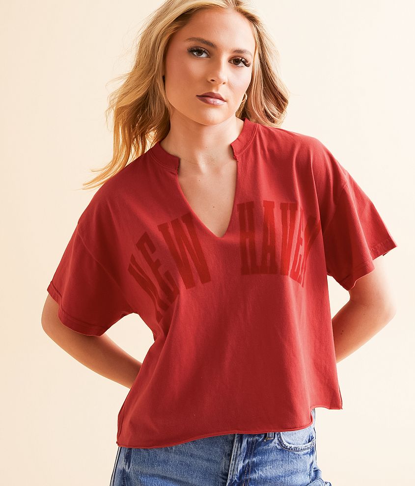 Goodie Two Sleeves New Haven Cropped T-Shirt front view