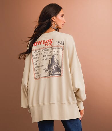 Sterling & Stitch The Cowboy Tour Oversized Pullover front view