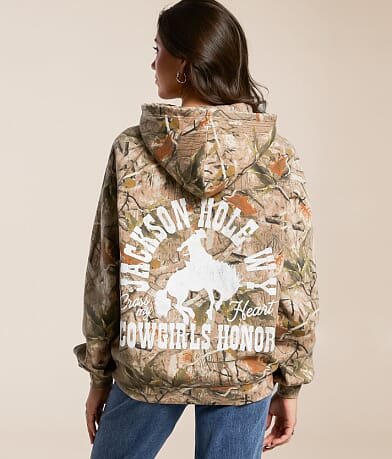 Goodie Two Sleeves Jackson Hole Cowgirl Hooded Sweatshirt BACK