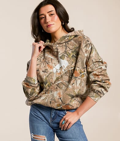 Goodie Two Sleeves Jackson Hole Cowgirl Hooded Sweatshirt front view