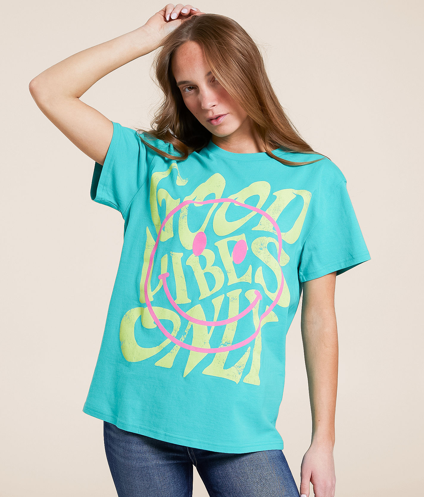 Goodie Two Sleeves Good Vibes Only Oversized T-Shirt