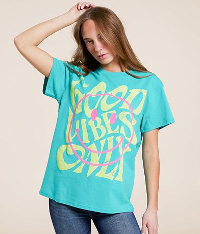 Goodie Two Sleeves Good Vibes Only Oversized T-Shirt front view
