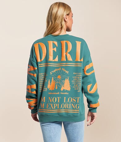 Goodie Two Sleeves Wanderlust Oversized Pullover front view
